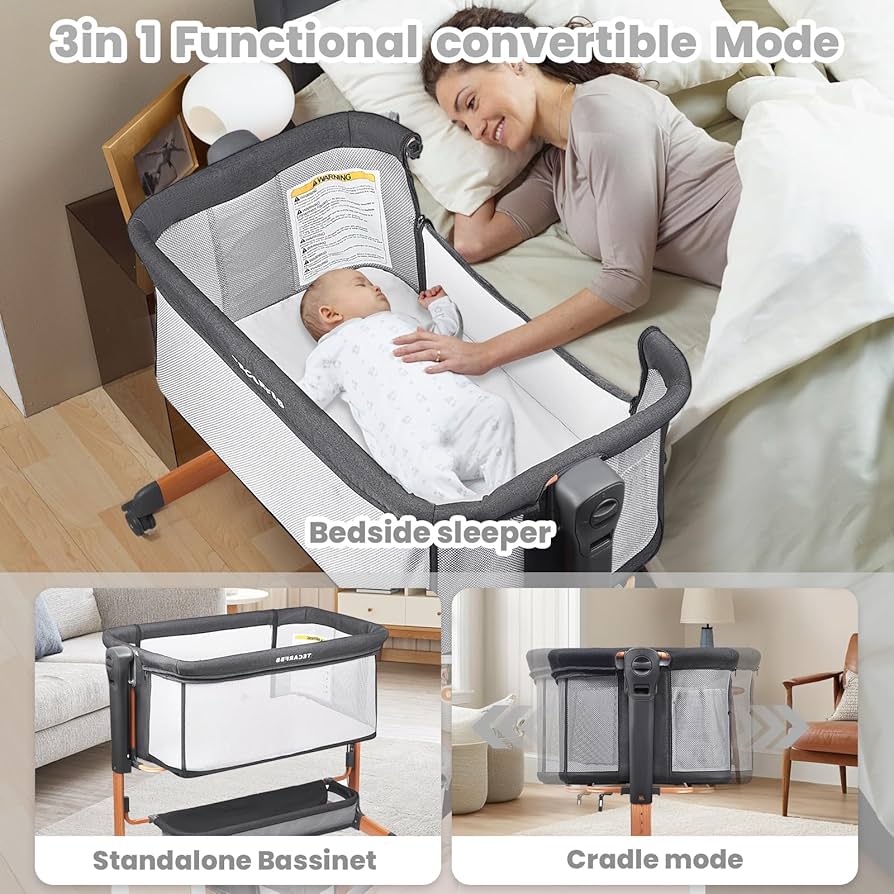 Amazon.com: Tecarfbb Baby Bassinet, 3 in 1 Bedside Sleeper